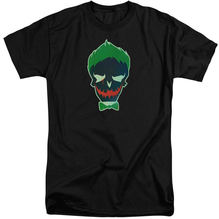 Suicide Squad Movie Joker Skull Adult Tall Fit Black Short Sleeve T-Shirt XXX-Large