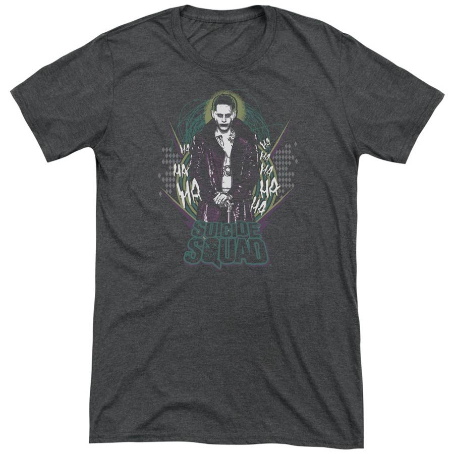 Suicide Squad Movie Suicide Joker Adult Tri-Blend Charcoal Short Sleeve T-Shirt Large