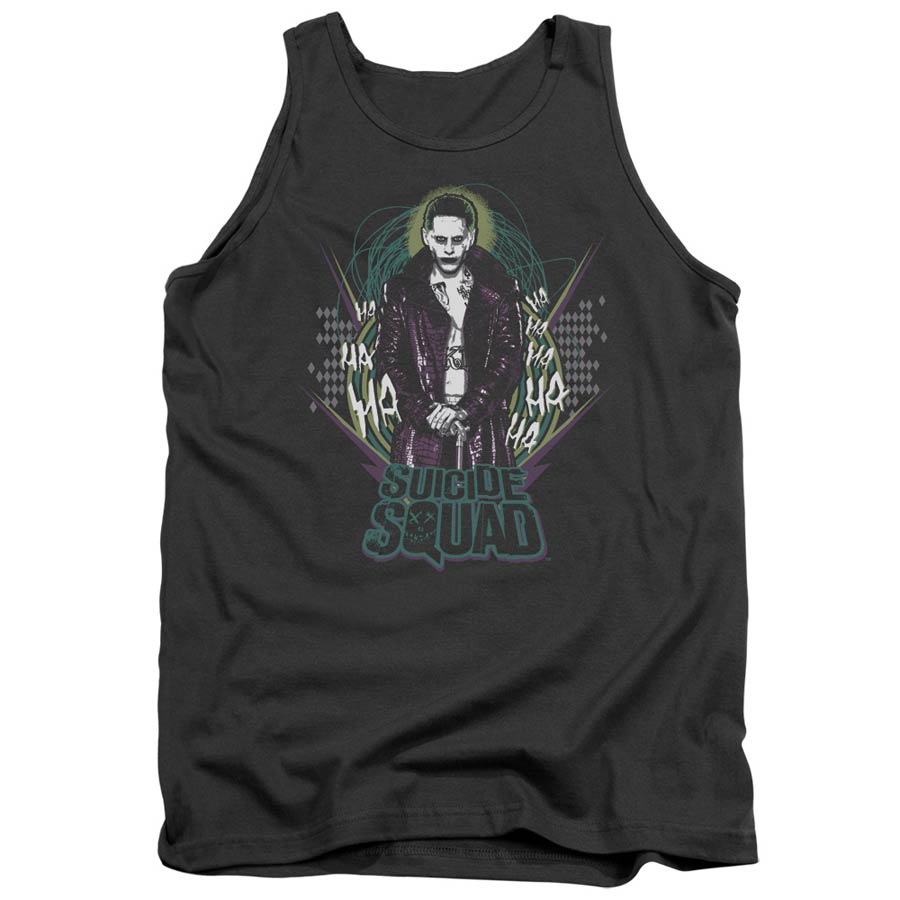 Suicide Squad Movie Suicide Joker Adult Tank Top Charcoal T-Shirt Large