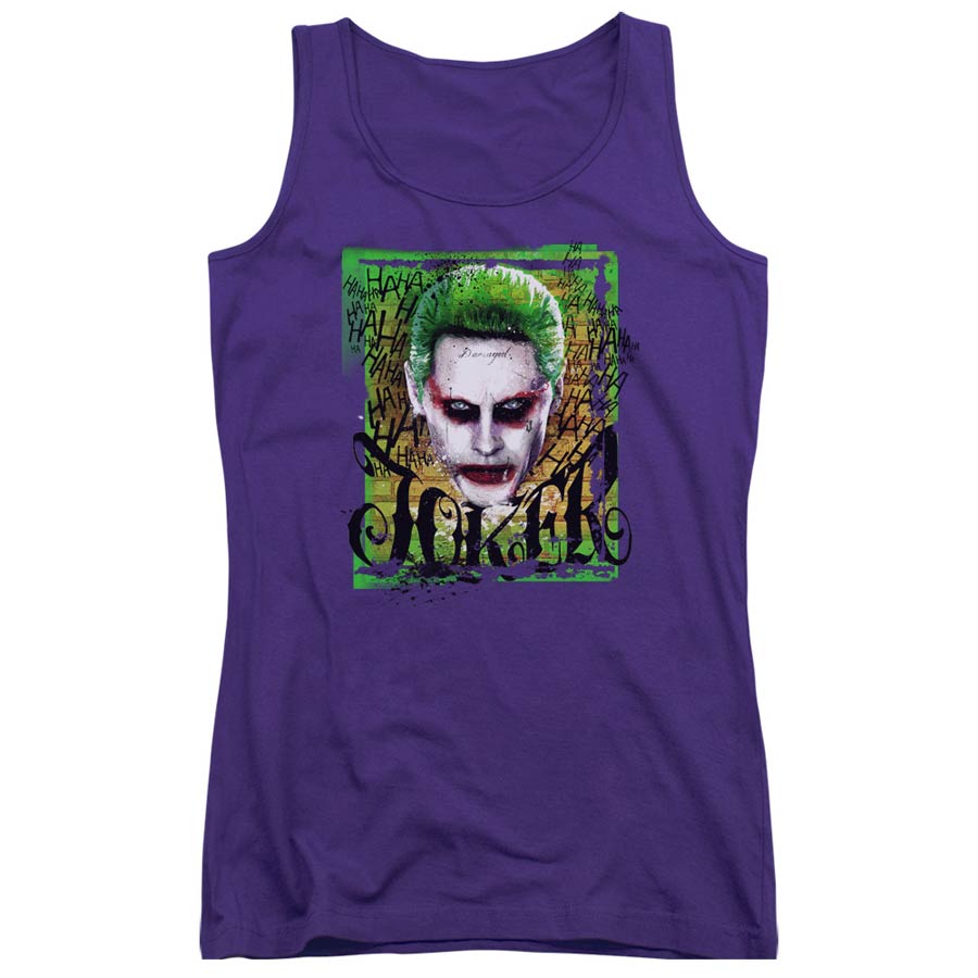 Suicide Squad Movie Empire Joker Juniors Tank Top Purple T-Shirt Large