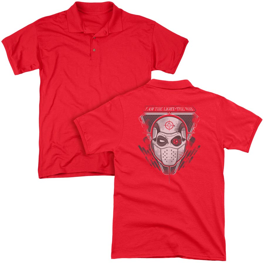 Suicide Squad Movie I Am The Way (Back Print) Mens Regular Fit Red Polo T-Shirt Large