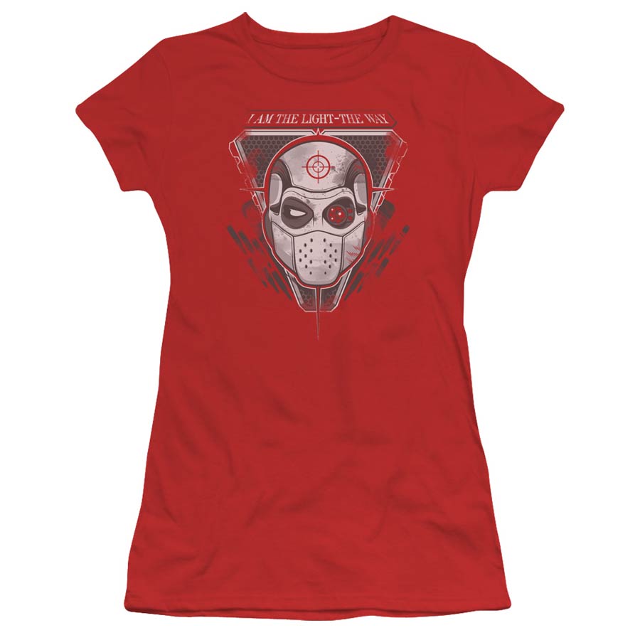 Suicide Squad Movie I Am The Way Premium Bella Junior Sheer Jersey Red T-Shirt Large