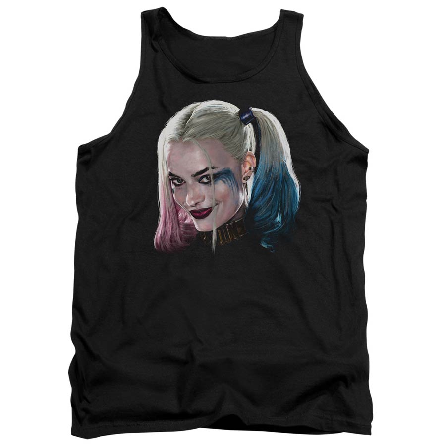 Suicide Squad Movie Harley Head Adult Tank Top Black T-Shirt Large
