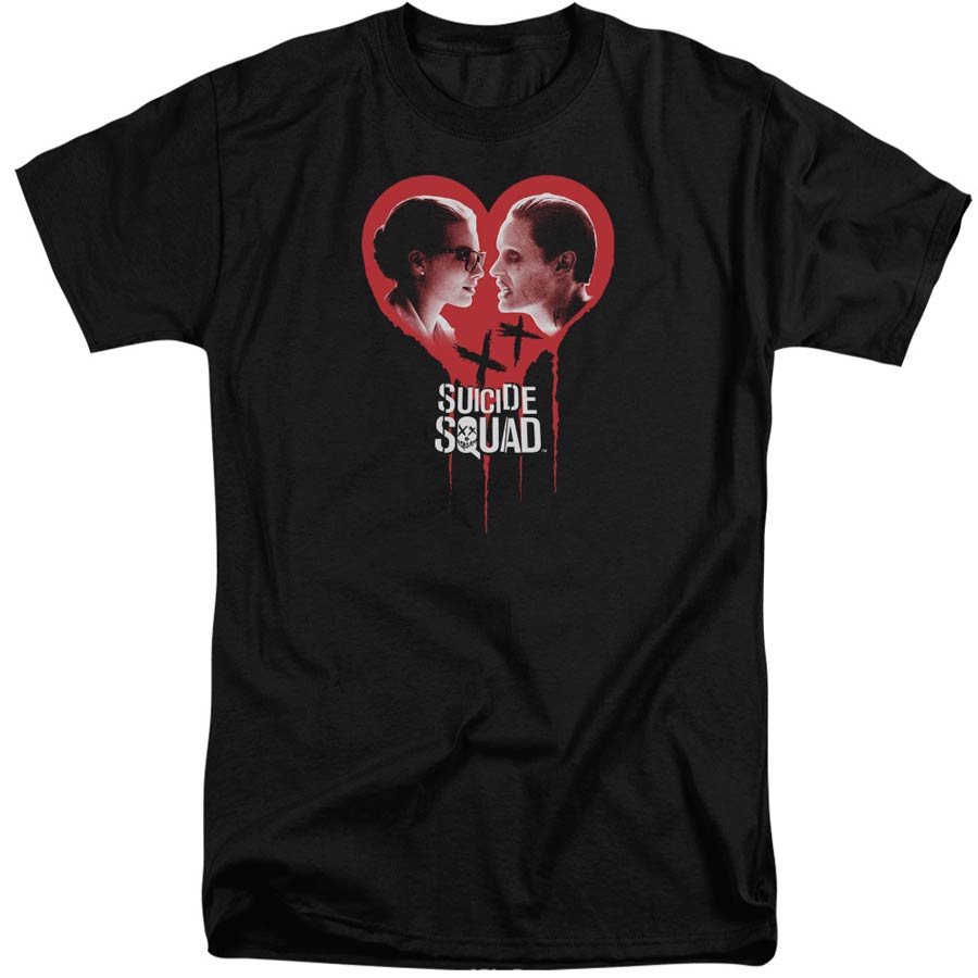 Suicide Squad Movie Joker Spits Game Adult Tall Fit Black Short Sleeve T-Shirt XXX-Large