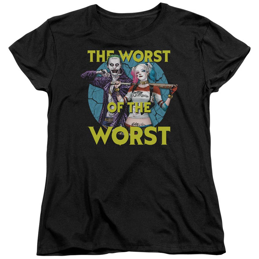 Suicide Squad Movie Worst Pair Womens Black Short Sleeve T-Shirt Large