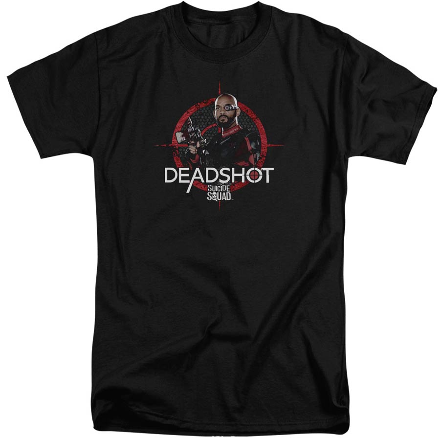 Suicide Squad Movie Deadshot Target Adult Tall Fit Black Short Sleeve T-Shirt XXX-Large