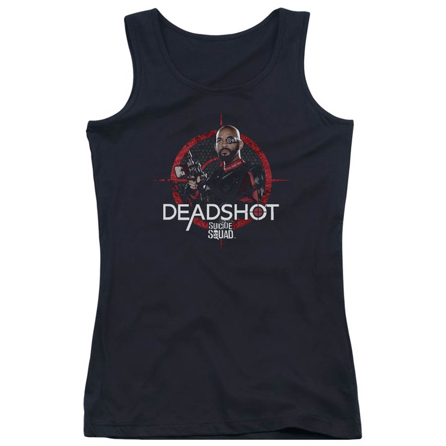 Suicide Squad Movie Deadshot Target Juniors Tank Top Black T-Shirt Large