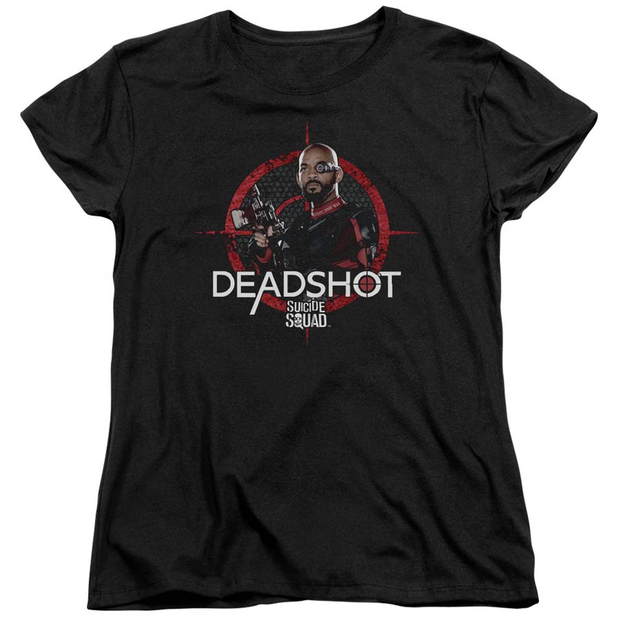 Suicide Squad Movie Deadshot Target Womens Black Short Sleeve T-Shirt Large