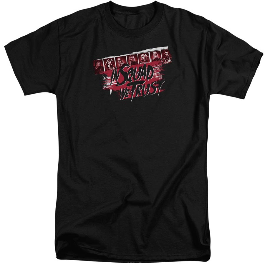 Suicide Squad Movie In Squad We Trust Adult Tall Fit Black Short Sleeve T-Shirt X-Large