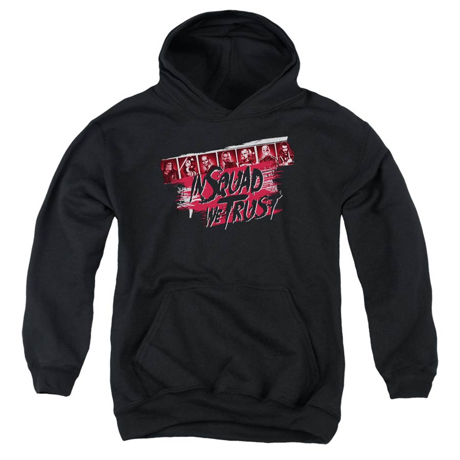 Suicide Squad Movie In Squad We Trust Youth Pull-Over Black Hoodie Small
