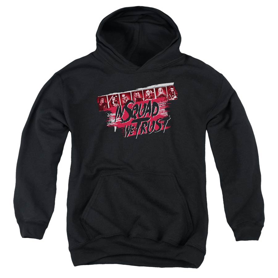 Suicide Squad Movie In Squad We Trust Youth Pull-Over Black Hoodie X-Large