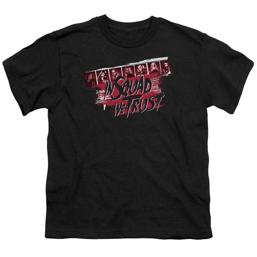 Suicide Squad Movie In Squad We Trust Youth 18/1 Black Short Sleeve T-Shirt Large