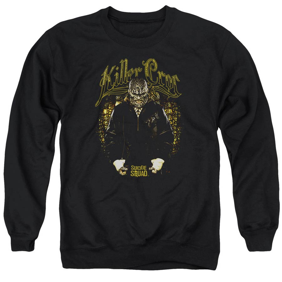 Suicide Squad Movie Killer Croc Skin Adult Black Crew Sweatshirt XX-Large