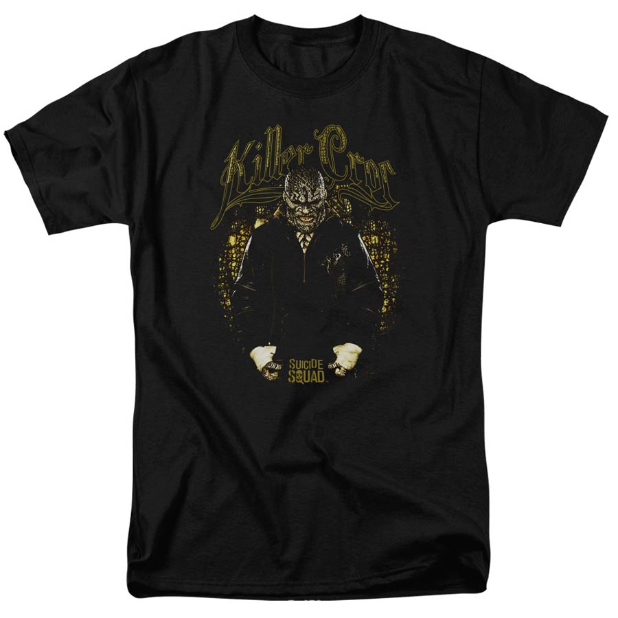Suicide Squad Movie Killer Croc Skin Adult 18/1 Black Short Sleeve T-Shirt XXXXX-Large