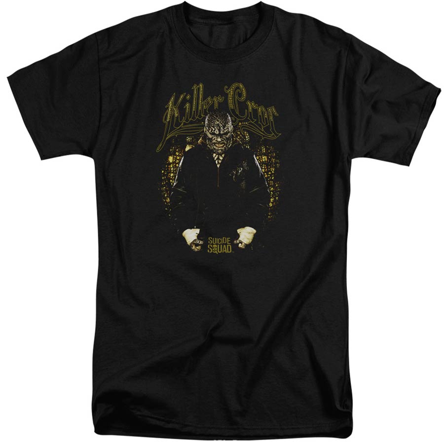 Suicide Squad Movie Killer Croc Skin Adult Tall Fit Black Short Sleeve T-Shirt X-Large