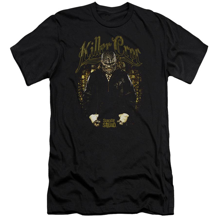 Suicide Squad Movie Killer Croc Skin Adult 30/1 Black Short Sleeve T-Shirt Large