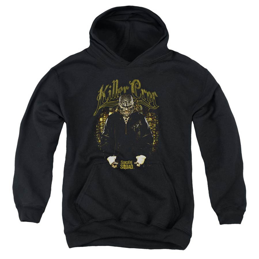 Suicide Squad Movie Killer Croc Skin Youth Pull-Over Black Hoodie Small