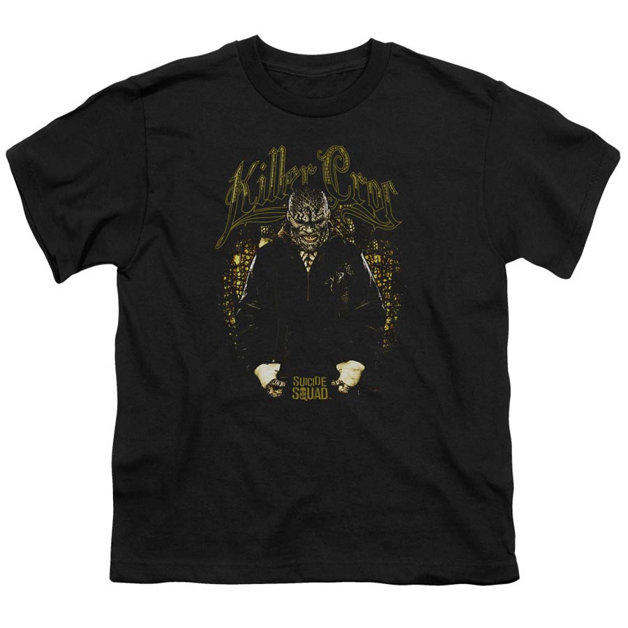 Suicide Squad Movie Killer Croc Skin Youth 18/1 Black Short Sleeve T-Shirt Large