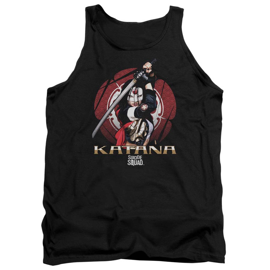 Suicide Squad Movie Katana Flower Adult Tank Top Black T-Shirt Large