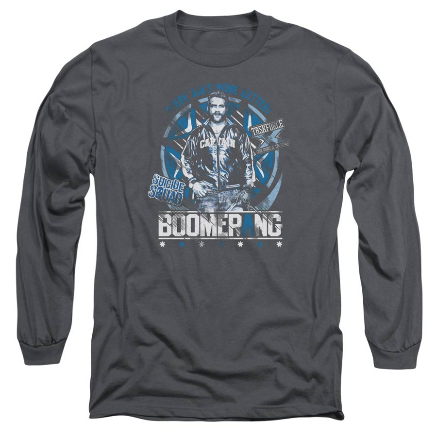 Suicide Squad Movie Aint None Better Adult 18/1 Charcoal Long Sleeve Shirt XX-Large