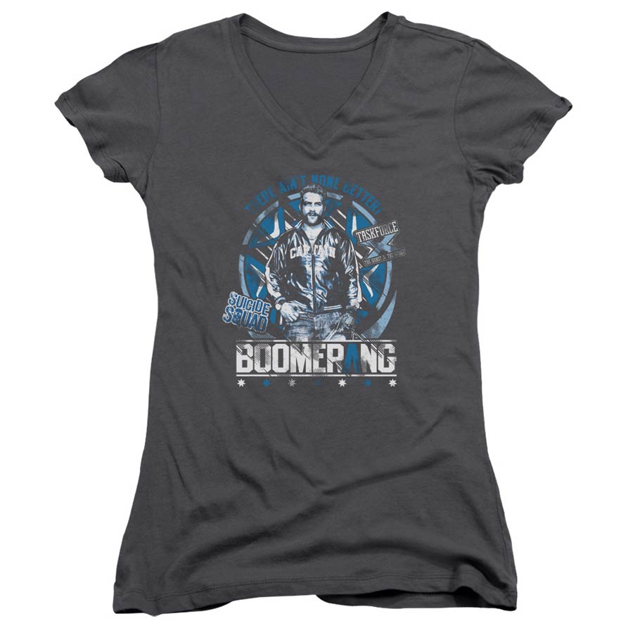 Suicide Squad Movie Aint None Better Junior V-Neck Charcoal T-Shirt Large