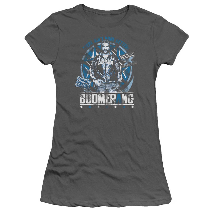 Suicide Squad Movie Aint None Better Premium Bella Junior Sheer Jersey Charcoal T-Shirt Large