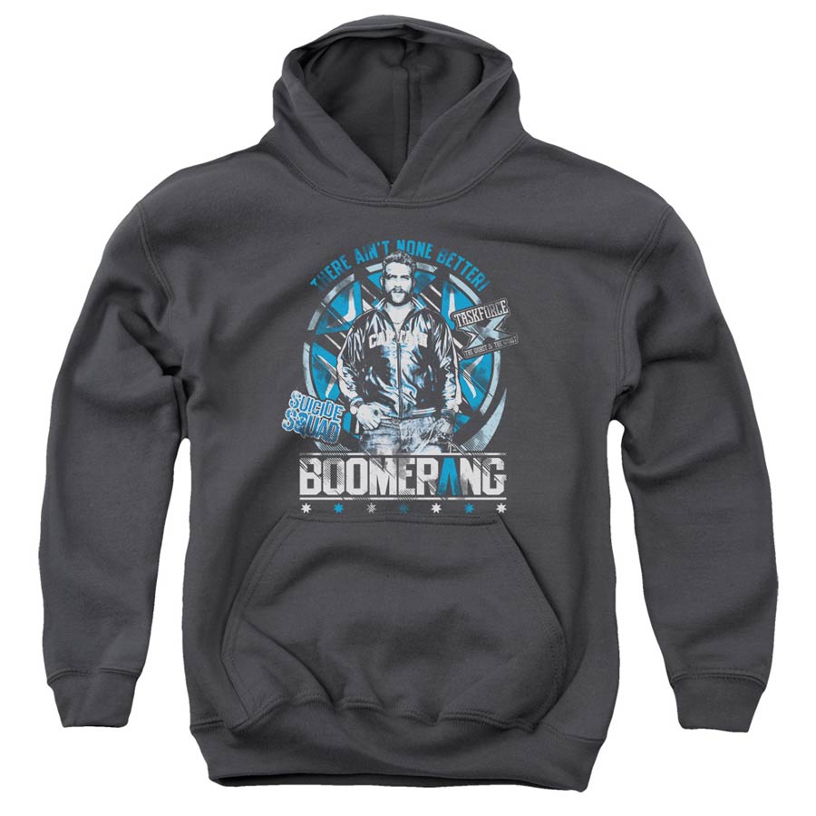 Suicide Squad Movie Aint None Better Youth Pull-Over Charcoal Hoodie Medium