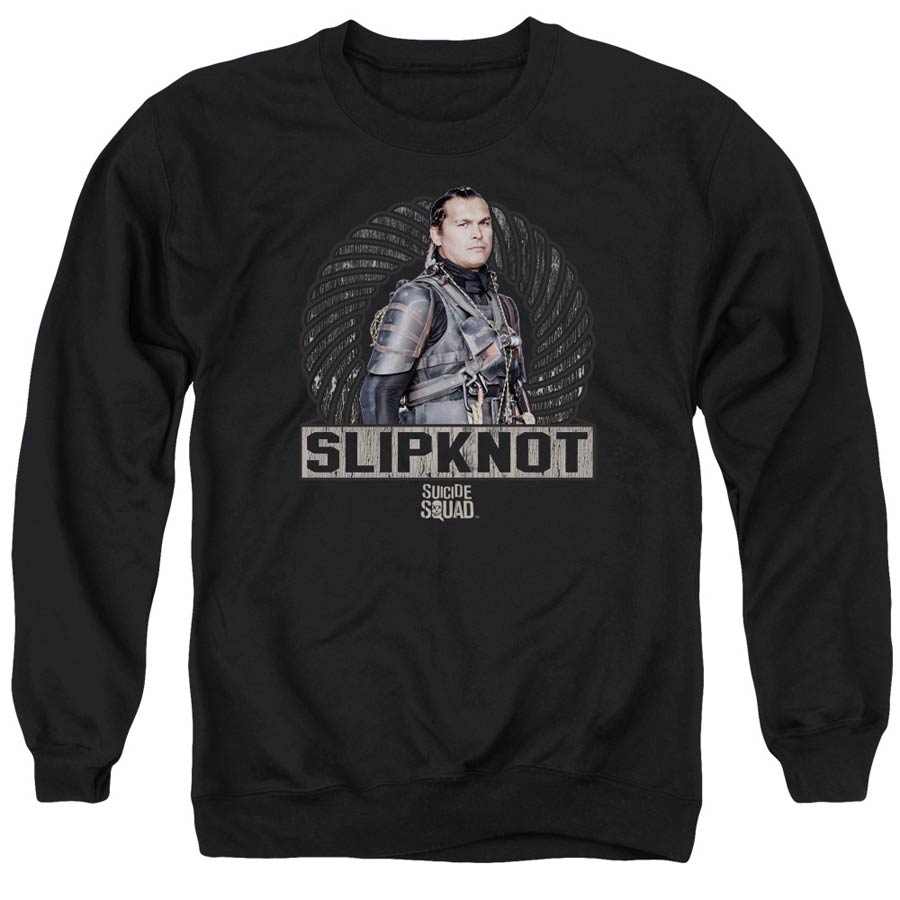 Suicide Squad Movie Slipknot Rope Adult Black Crew Sweatshirt Large
