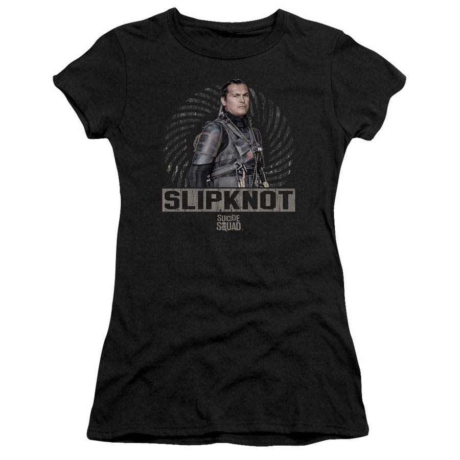 Suicide Squad Movie Slipknot Rope Junior Sheer Black Short Sleeve T-Shirt Large