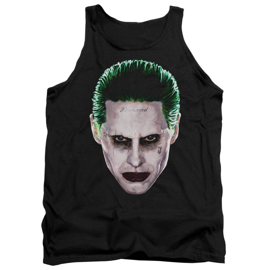 Suicide Squad Movie Joker Head Adult Tank Top Black T-Shirt Large