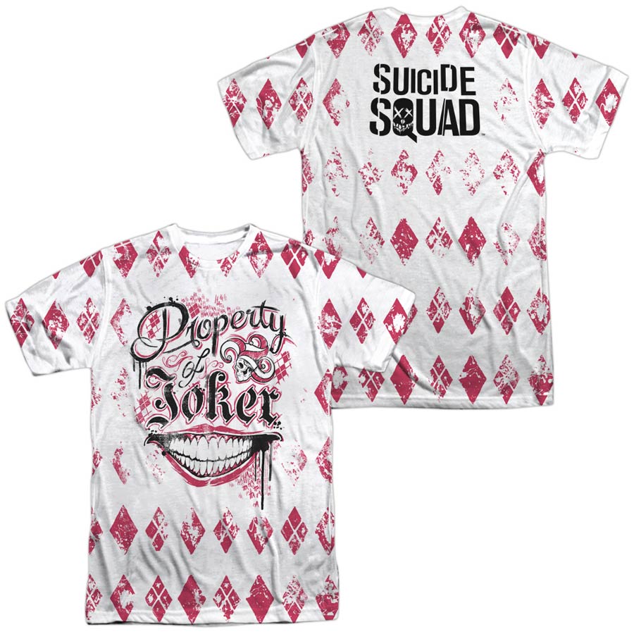 Suicide Squad Movie Teachers Pet (Front/Back Print) Mens 100 Percent Poly Crew Neck White T-Shirt XXX-Large