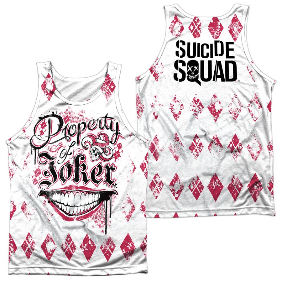 Suicide Squad Movie Teachers Pet (Front/Back Print) Adult 100 Percent Poly Tank Top White T-Shirt XXX-Large
