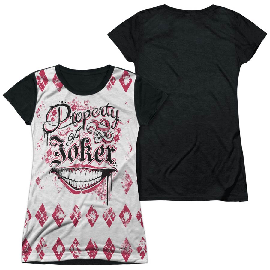 Suicide Squad Movie Teachers Pet Womens 100 Percent Poly Black Back White T-Shirt Large