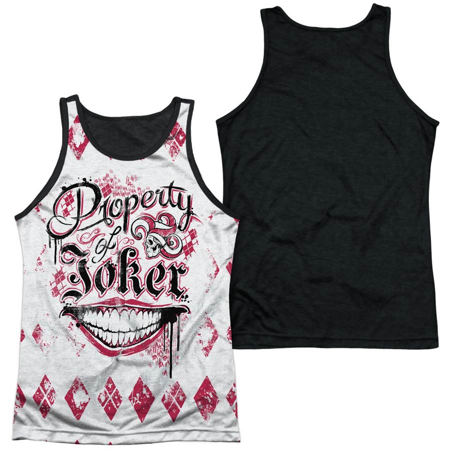 Suicide Squad Movie Teachers Pet Adult Tank 100 Percent Poly Black Back White T-Shirt Large