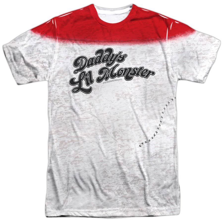 Suicide Squad Movie Harley Q Monster Mens 100 Percent Poly Crew Neck White T-Shirt Large