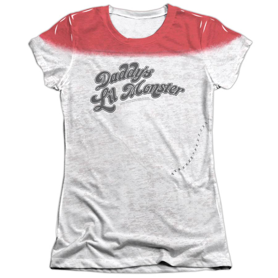 Suicide Squad Movie Harley Q Monster Womens Poly Cotton Crew Neck White T-Shirt Large