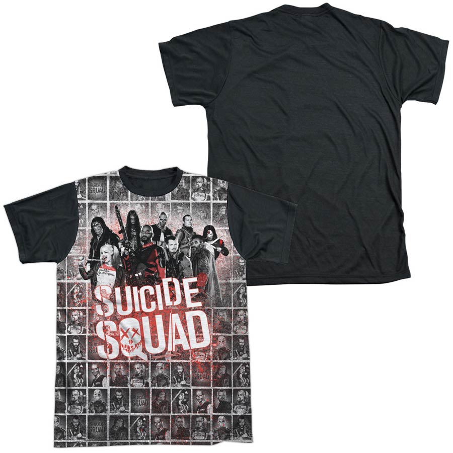 Suicide Squad Movie Squad Splatter Mens Black Back T-Shirt Large