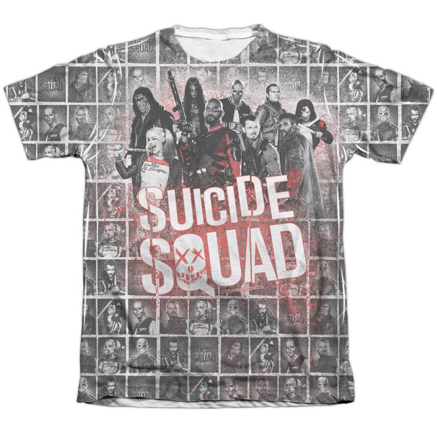 Suicide Squad Movie Squad Splatter Mens Poly Cotton T-Shirt Large