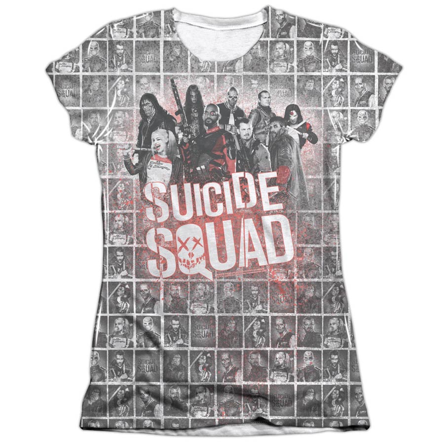 Suicide Squad Movie Squad Splatter Womens Poly Cotton Crew Neck T-Shirt Large