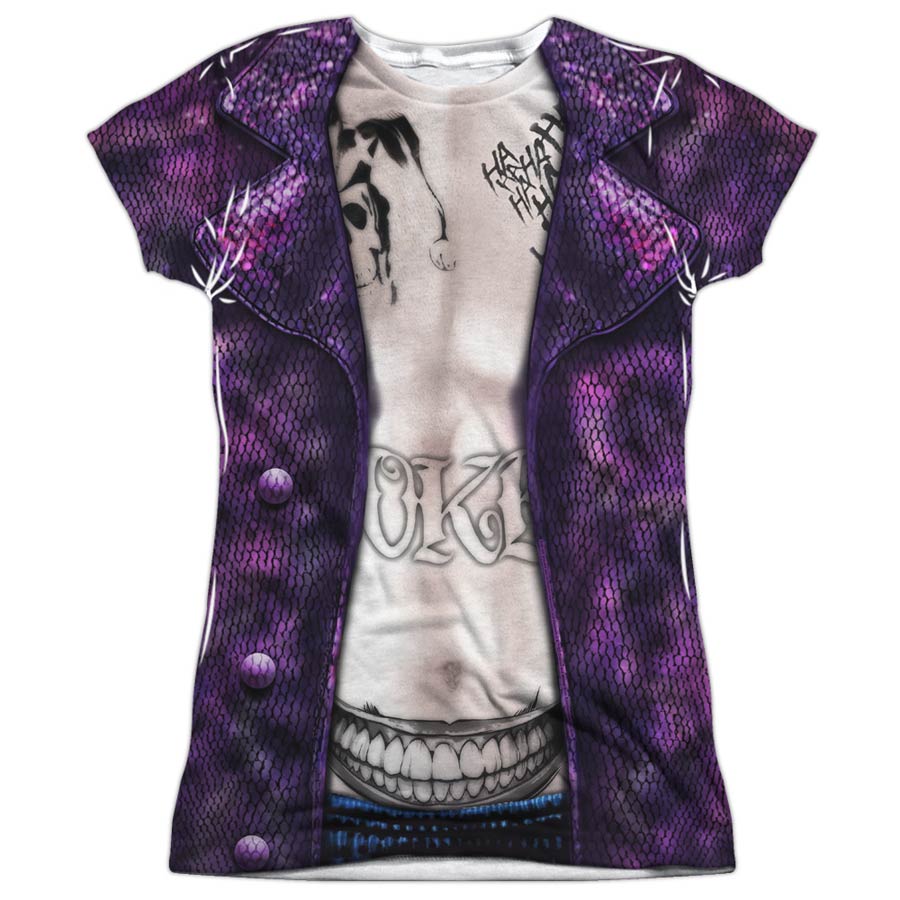 Suicide Squad Movie Joker Costume Womens 100 Percent Poly Crew Neck T-Shirt Large