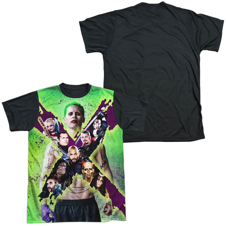 Suicide Squad Movie Taskforce X Mens Black Back T-Shirt Large