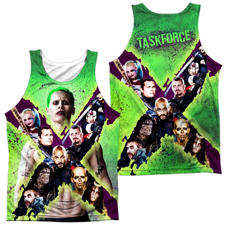 Suicide Squad Movie Taskforce X (Front/Back Print) Adult 100 Percent Poly Tank Top T-Shirt XXX-Large