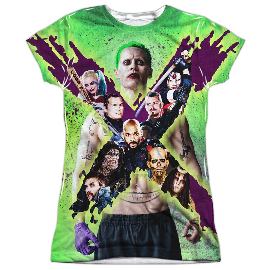 Suicide Squad Movie Taskforce X Womens 100 Percent Poly Crew Neck T-Shirt Large