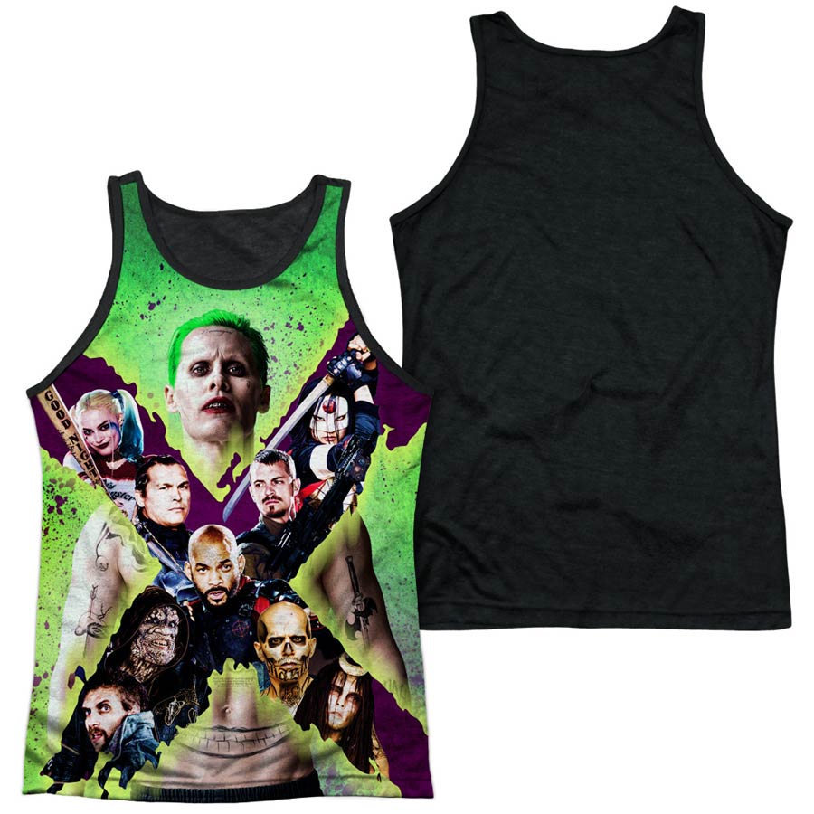 Suicide Squad Movie Taskforce X Adult Tank 100 Percent Poly Black Back T-Shirt XXX-Large