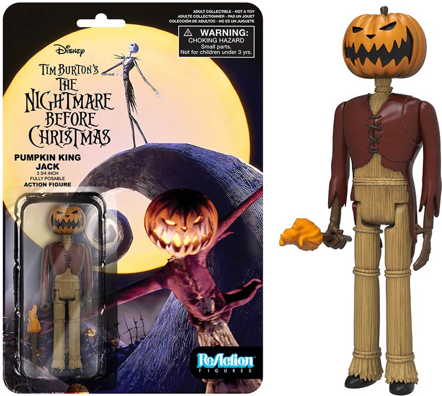 ReAction The Nightmare Before Christmas Pumpkin King Jack 4-Inch Action Figure