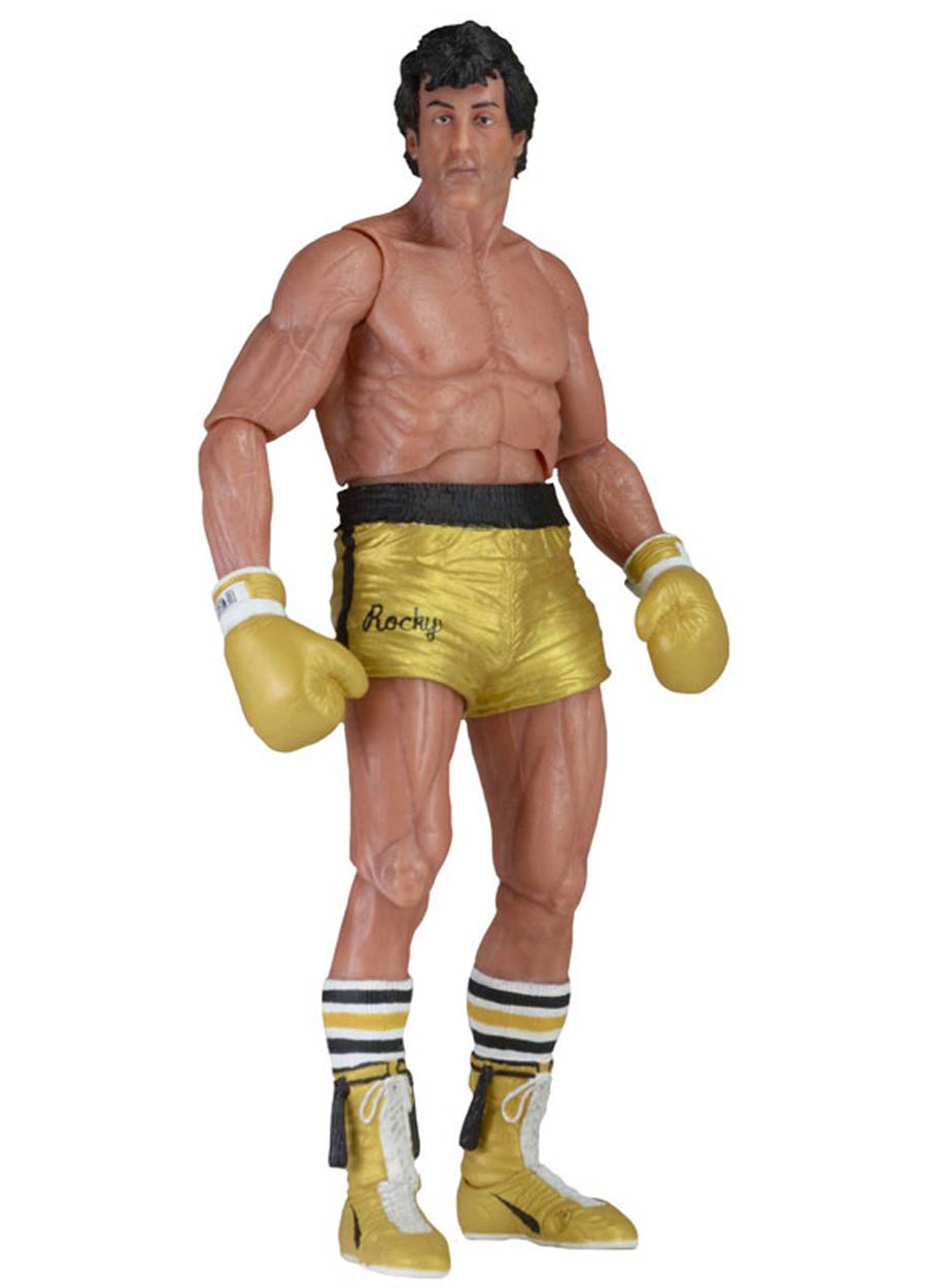 Rocky 40th Anniversary 7-Inch Series 1 Rocky III Rocky Balboa Gold Trunks Action Figure