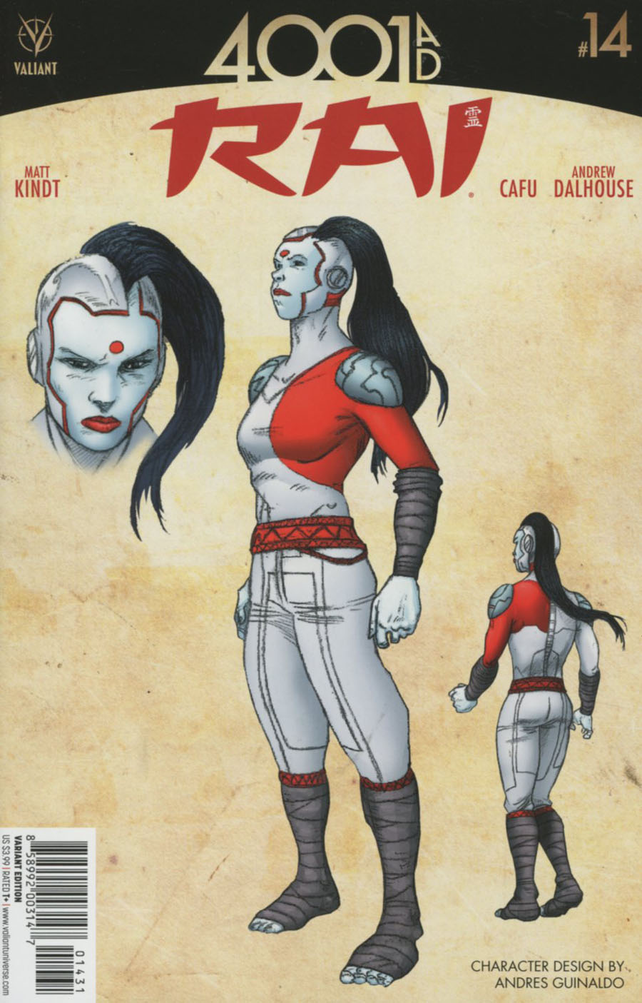 Rai Vol 2 #14 Cover C Incentive Andres Guinaldo Character Design Variant Cover (4001 AD Tie-In)
