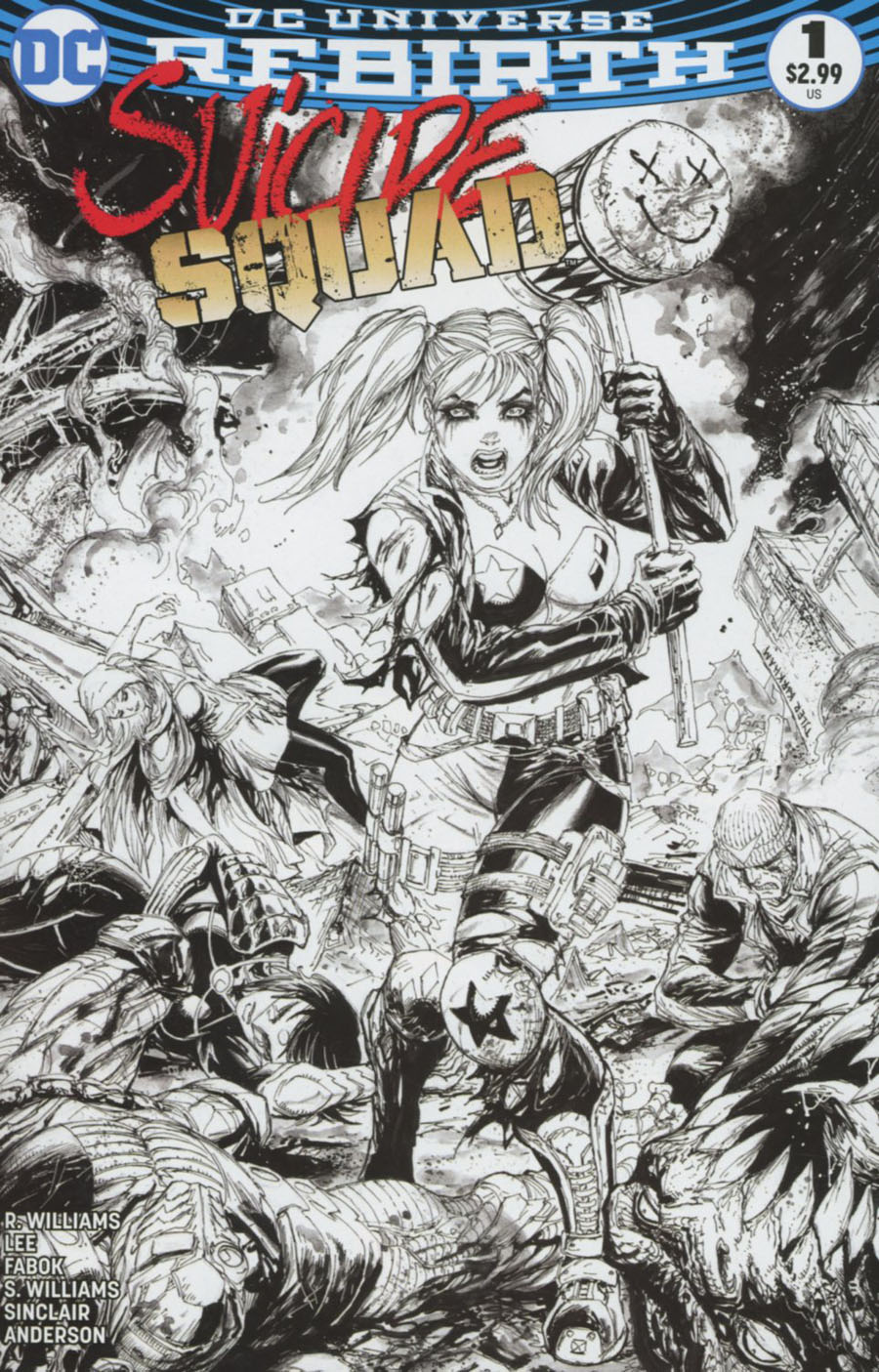 Suicide Squad Vol 4 #1 Cover C Midtown Exclusive Tyler Kirkham Black & White Variant Cover