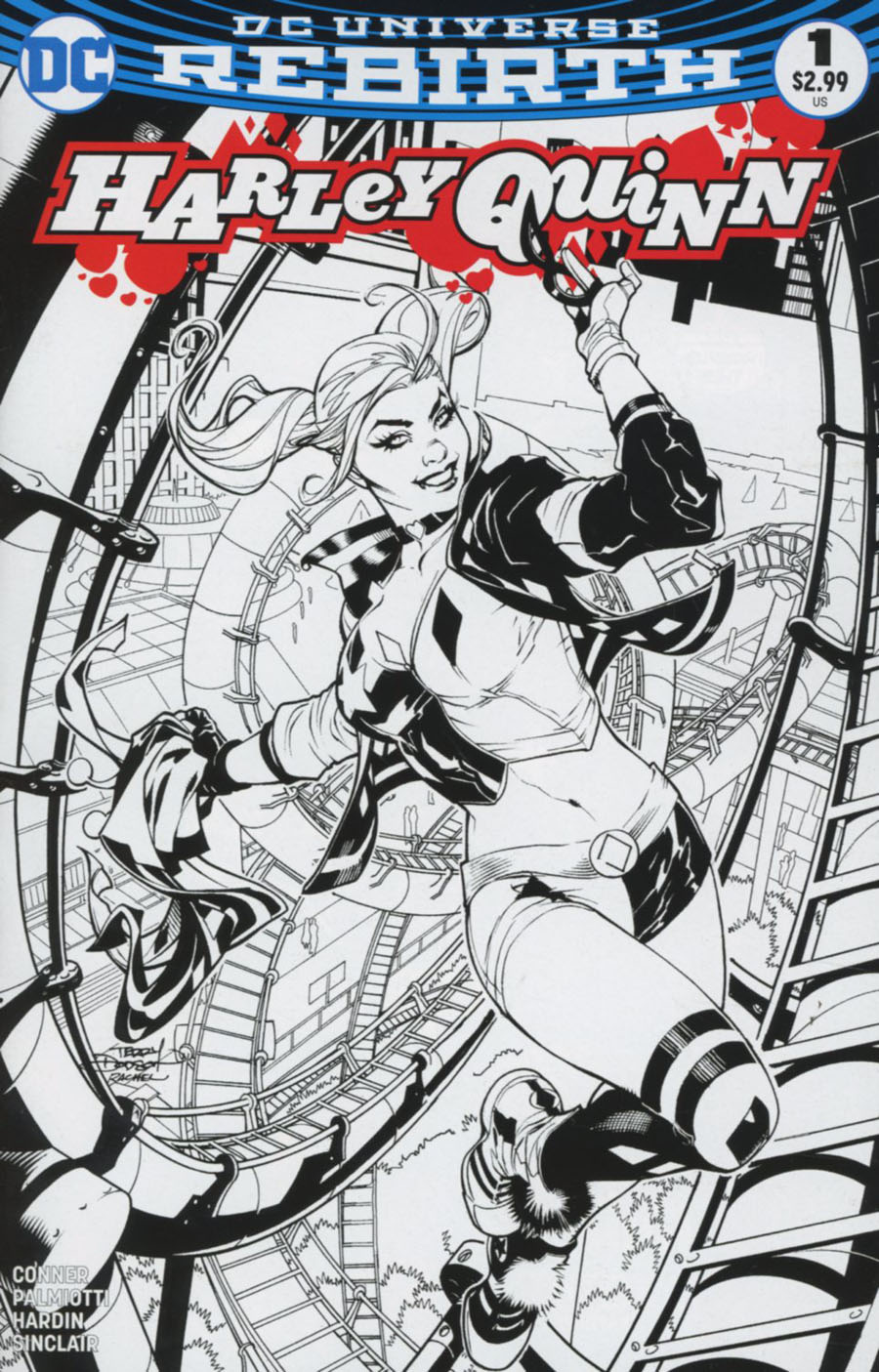 Harley Quinn Vol 3 #1 Cover C Midtown Exclusive Terry Dodson Black & White Variant Cover
