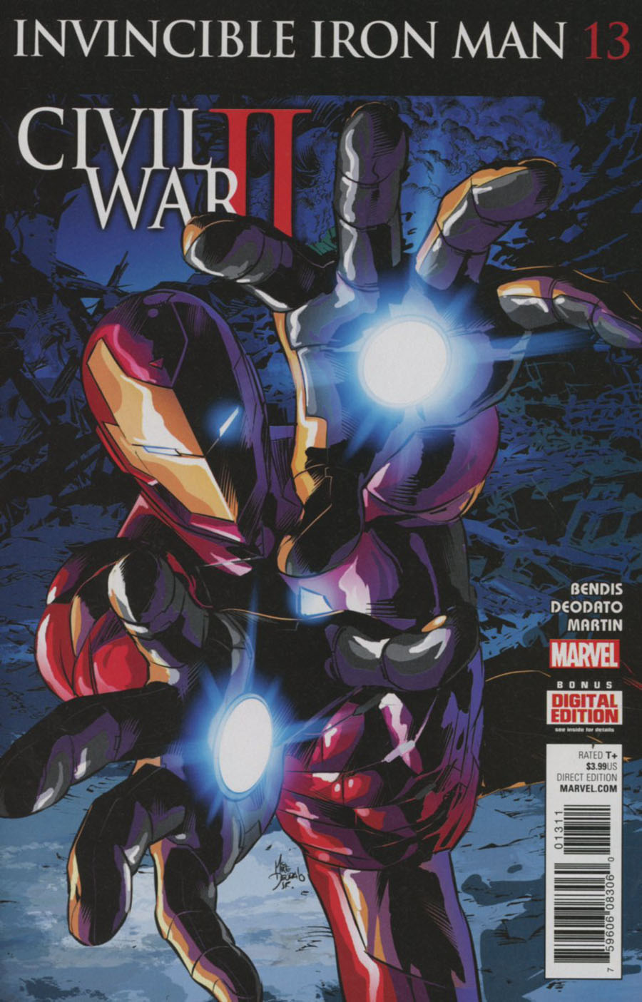 Invincible Iron Man Vol 2 #13 Cover A Regular Mike Deodato Jr Cover (Civil War II Tie-In)